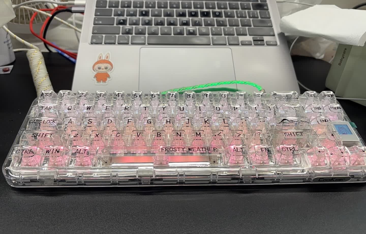 CoolKillerCK68北极熊有线/无线/蓝牙三模透明客制化机械键盘冰刃轴段落轴家用